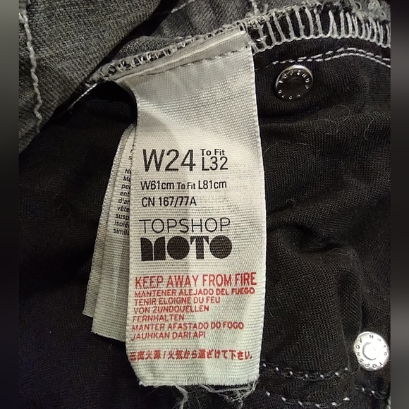 Women's Topshop Moto Gray skinny Jeans Size 24" waist - Picture 4 of 5